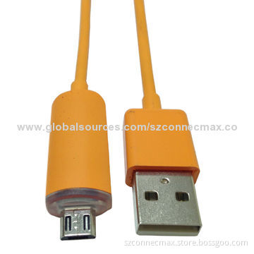USB2.0 AM to Micro Charge Cable, Multi-color, Nickel-plated Connectors